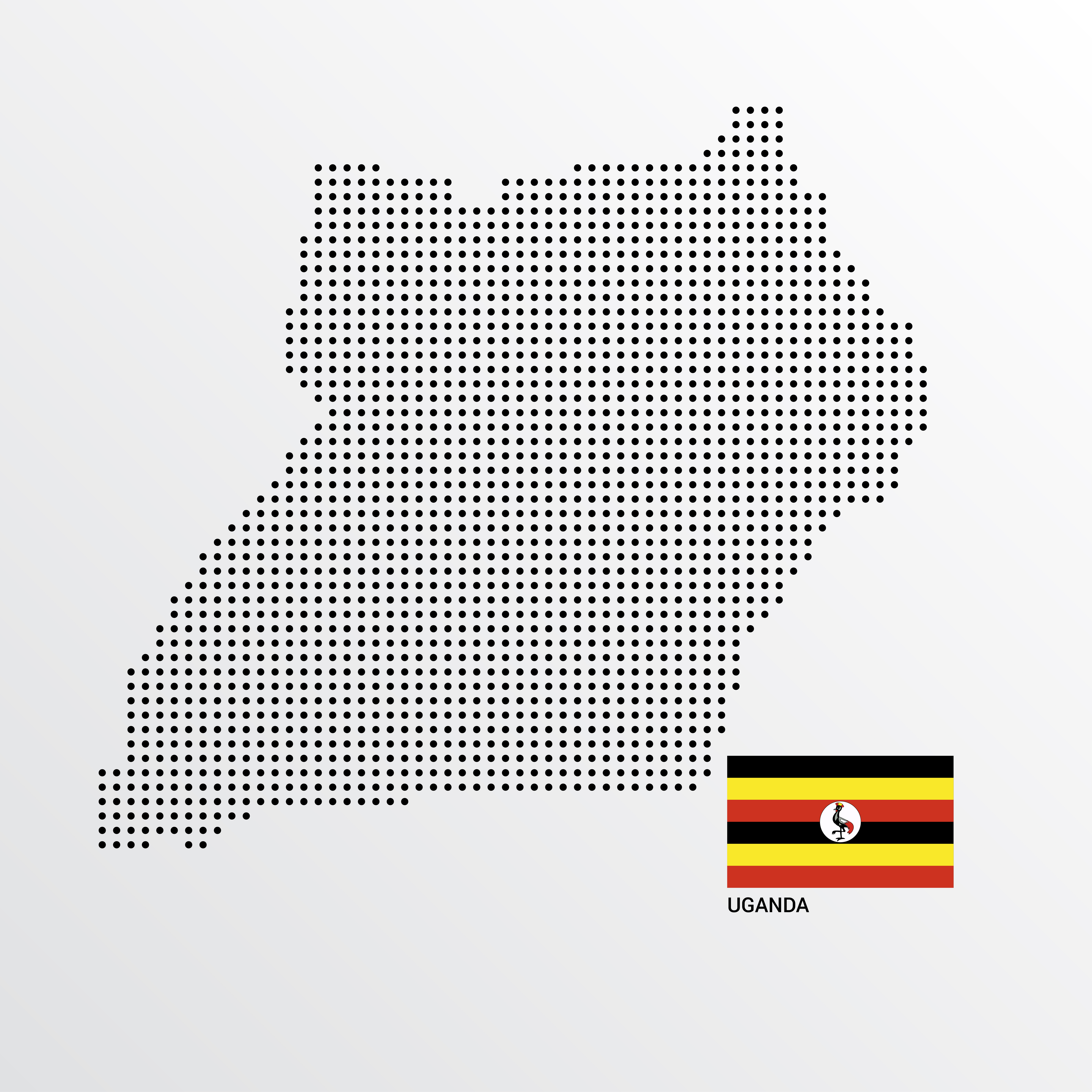 Uganda's Flag and map